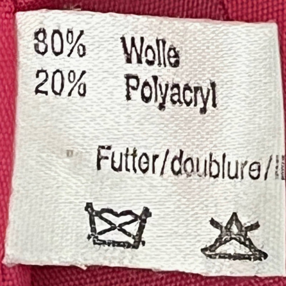 Algo Switzerland Wool Blazer in Black and White Red Accents Velvet Trim  XS - Picture 12 of 15